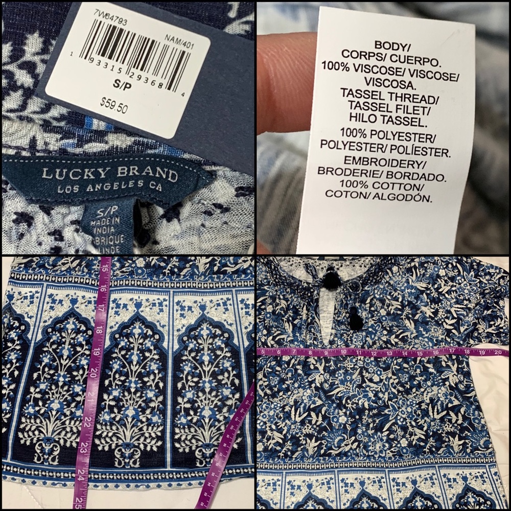 Lucky Brand Tie Collar Top - Picture 8 of 8